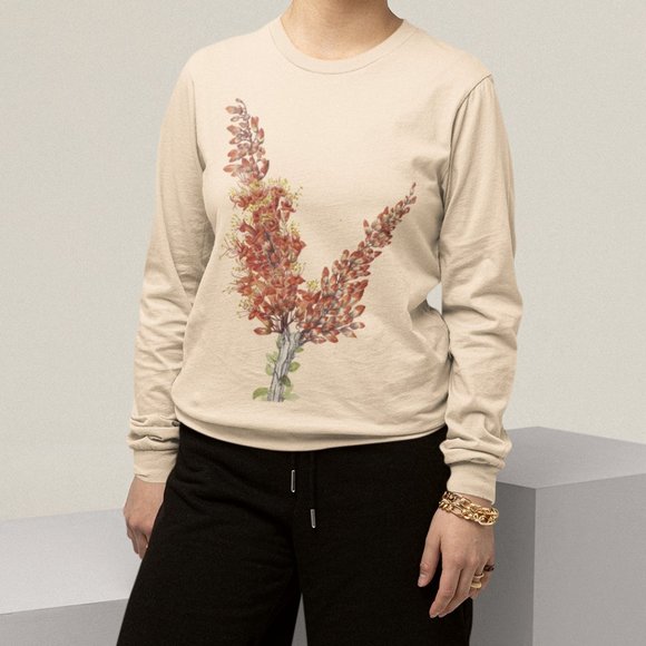 Ocotillo Vintage Floral Print Long Sleeve Graphic Tee T-shirt S M L XL - Picture 4 of 6